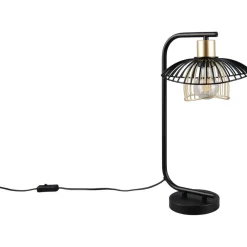 Pöytävalaisin Lauris 44cm E27 mattamusta/kulta*Trio Clearance