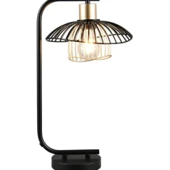Pöytävalaisin Lauris 44cm E27 mattamusta/kulta*Trio Clearance