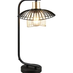 Pöytävalaisin Lauris 44cm E27 mattamusta/kulta*Trio Clearance