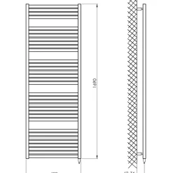 Sale Pyyhekuivain Tondi, 600x1690 mm, 800W, eri värejä Pyyhekuivaimet Sähkö