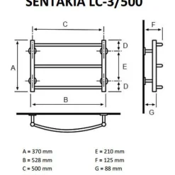 Outlet Pyyhekuivain LC-3/500 528x370 mm vesi kromi Vesikiertoiset Pyyhekuivaimet