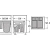 Pyykkikori 60 cm 2x33 l + 1x12 l + 1x2.5 l*Savo Online
