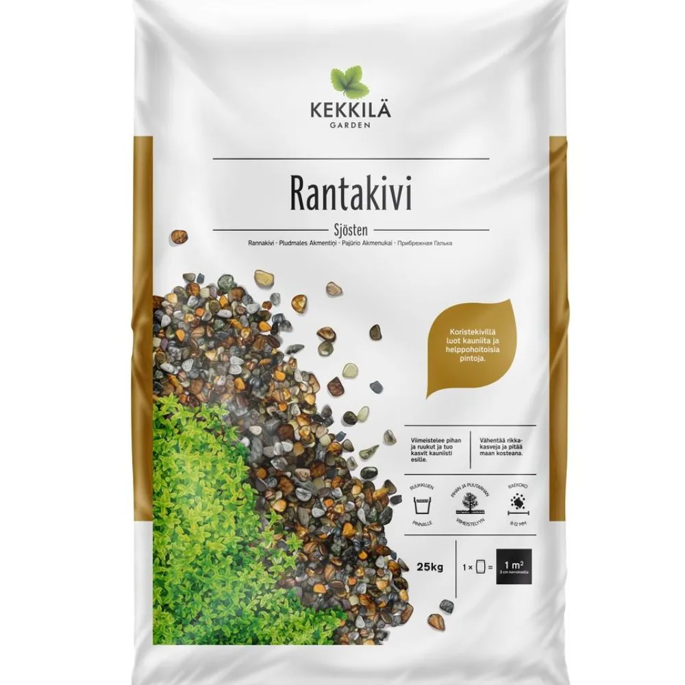 Rantakivi 8-12 mm 42 säkkiä x 25 kg lava 1050 kg*Kekkilä