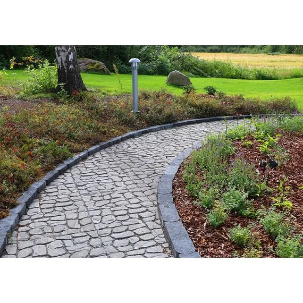 Discount Reunakivi Laineri 140x140 mm sileä musta Reunakivet