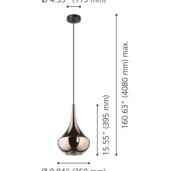 Riippuvalaisin Almoster Ø25cm E27 maks. 28W IP20 musta/kupari*Eglo