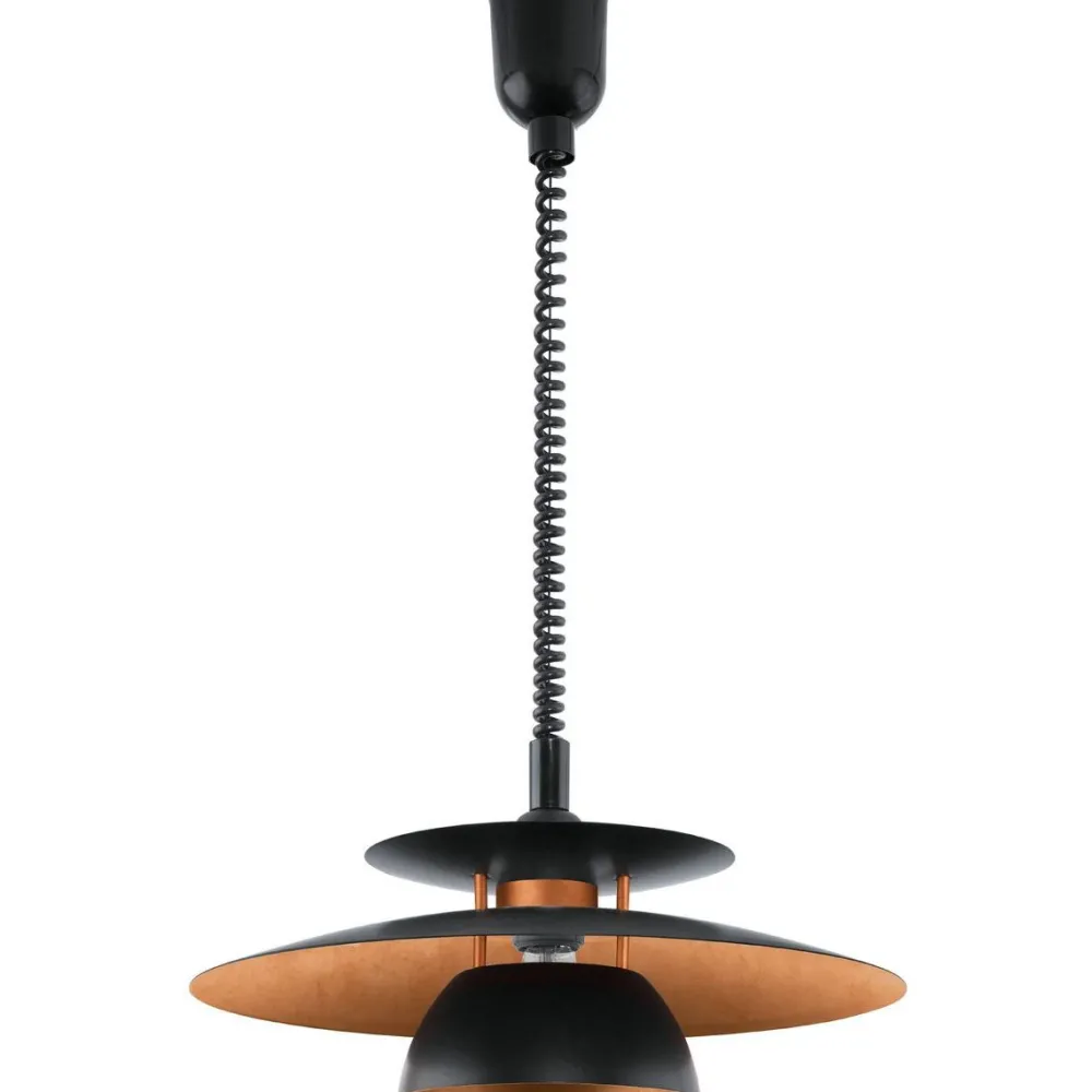 Riippuvalaisin Brenda Ø43cm musta/kupari Design-Kattovalaisimet