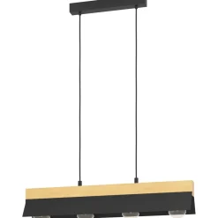 Sale Riippuvalaisin Tarrafo 4x40W 88x15cm musta/puu Riippuvalaisimet
