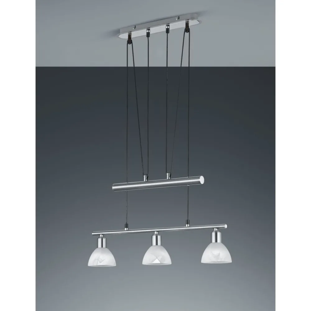 Riippuvalaisin Levisto 605x110x1600 mm 3-osainen harjattu teräs*Trio Outlet