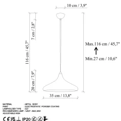 Riippuvalaisin Eysan 207, Ø35cm, ruskea*Linento Lighting Outlet