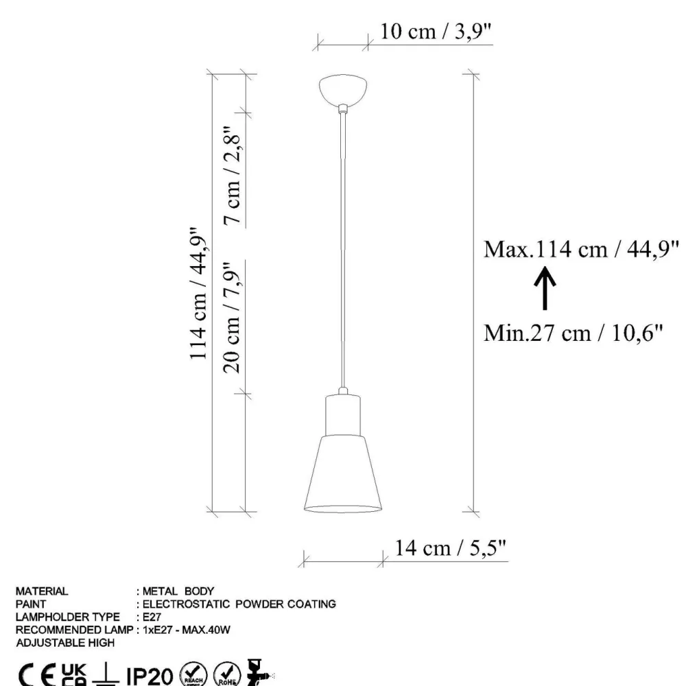 Riippuvalaisin KONIKKEM-6362-RETRO, Ø14cm, tummanruskea*Linento Lighting Sale