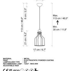 Riippuvalaisin Kofi-N-1092-1, Ø17cm, kulta*Linento Lighting Outlet