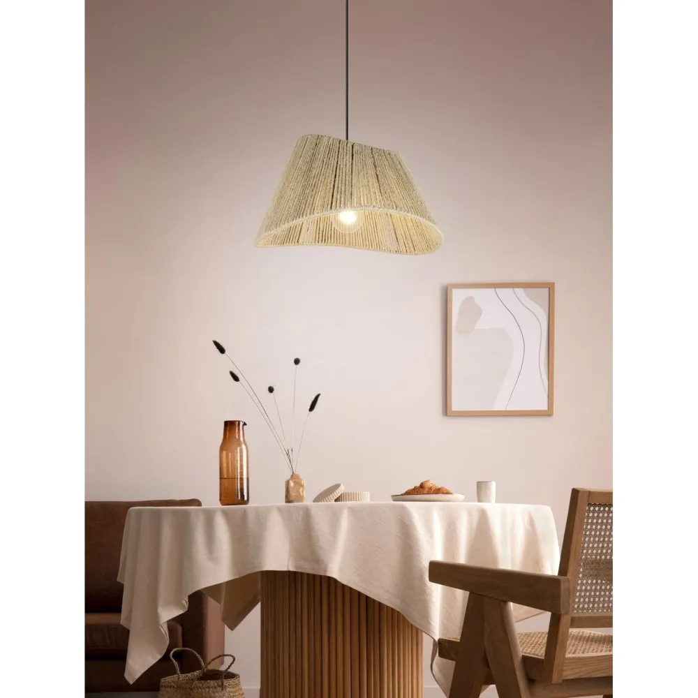 Riippuvalaisin Valerie, E27, luonnollinen väri/juutti*Trio Outlet