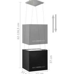 Ripustettava liesituuletin LCD 37 cm jauhemaalattu teräs Saarekeliesituulettimet