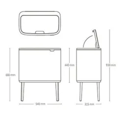 Roska-astia Bo Touch Bin, 3x11L*Brabantia Sale