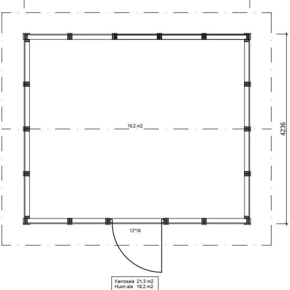 New Roskakatos RK21, 6040x3236mm, 21.3m², puuvalmis Roskakatokset