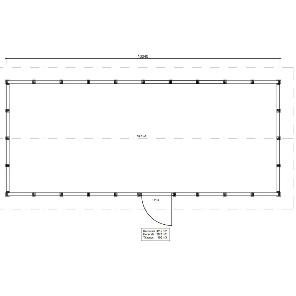 Hot Roskakatos RK43, 10040x4236mm, 42.5m², puuvalmis Roskakatokset