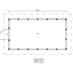 Roskakatos RK19, 6040x3236mm, 19.5m², puuvalmis Roskakatokset