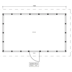 Hot Roskakatos RK30, 7040x4236mm, 29.8m², puuvalmis Roskakatokset