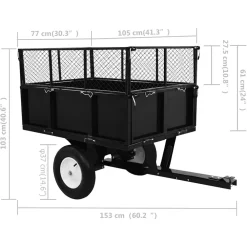 Best Ruohonleikkurin peräkärry 300 kg kuorma (45813) Päältäajettavat Ruohonleikkurit