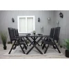 Ruokailuryhmä Scottsdale 150cm pöytä + 4 tuolia musta*Baltic Garden New
