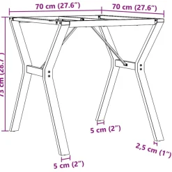 Ruokapöydän jalat Y-muoto 70x70x73 cm valurauta (57932) Huonekalut