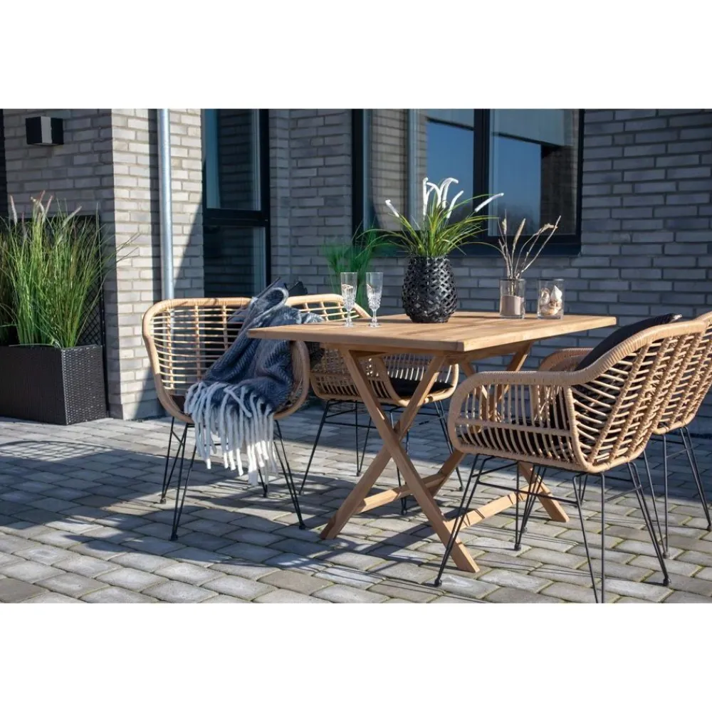 Ruokapöytä Oviedo, 120x80cm, tiikki, ruskea*House Nordic Discount