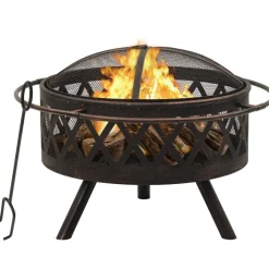 Discount Rustiikkinen tulimalja ja hiilihanko 76 cm xxl teräs Pihatakat