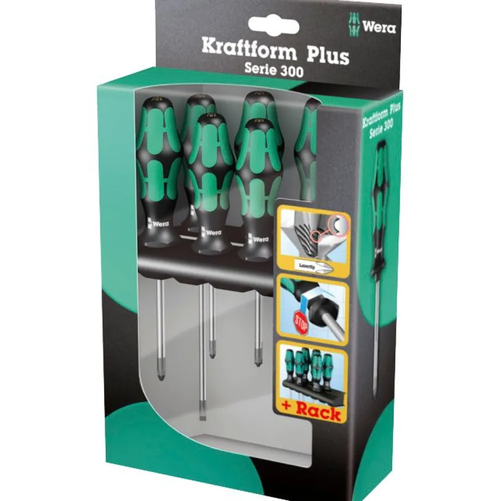 Ruuvimeisselisarja Kraftform Plus Lasertip, 6 kpl*Wera Best