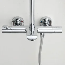 Outlet Sadesuihkusetti Brusa, termostaattihanalla, suihkupää ⌀240mm, juoksuputkella, kiiltävä kromi Suihkut