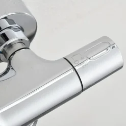 Outlet Sadesuihkusetti Brusa, termostaattihanalla, suihkupää ⌀240mm, juoksuputkella, kiiltävä kromi Suihkut
