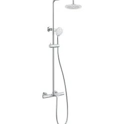 Outlet Sadesuihkusetti Brusa, termostaattihanalla, suihkupää ⌀240mm, juoksuputkella, kiiltävä kromi Suihkut