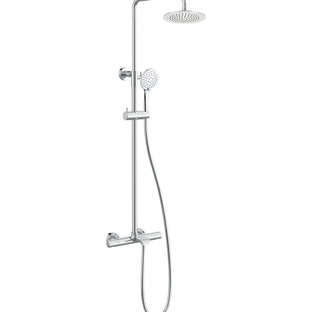 Outlet Sadesuihkusetti Brusa, termostaattihanalla, suihkupää ⌀240mm, juoksuputkella, kiiltävä kromi Suihkut