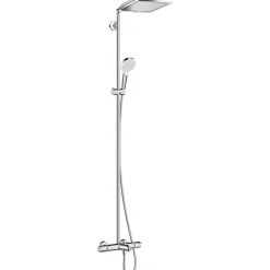 Sadesuihkusetti Crometta E Showerpipe 240 1jet, termostaattihanalla, juoksuputkella, suihkupää ⌀240mm, kiiltävä kromi*Hansgrohe Clearance