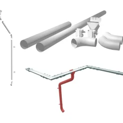 Discount Sadevesijärjestelmä puolipyöreä: alastulopaketti 1kpl, 3.5m, ø100mm Rännit|Rännit