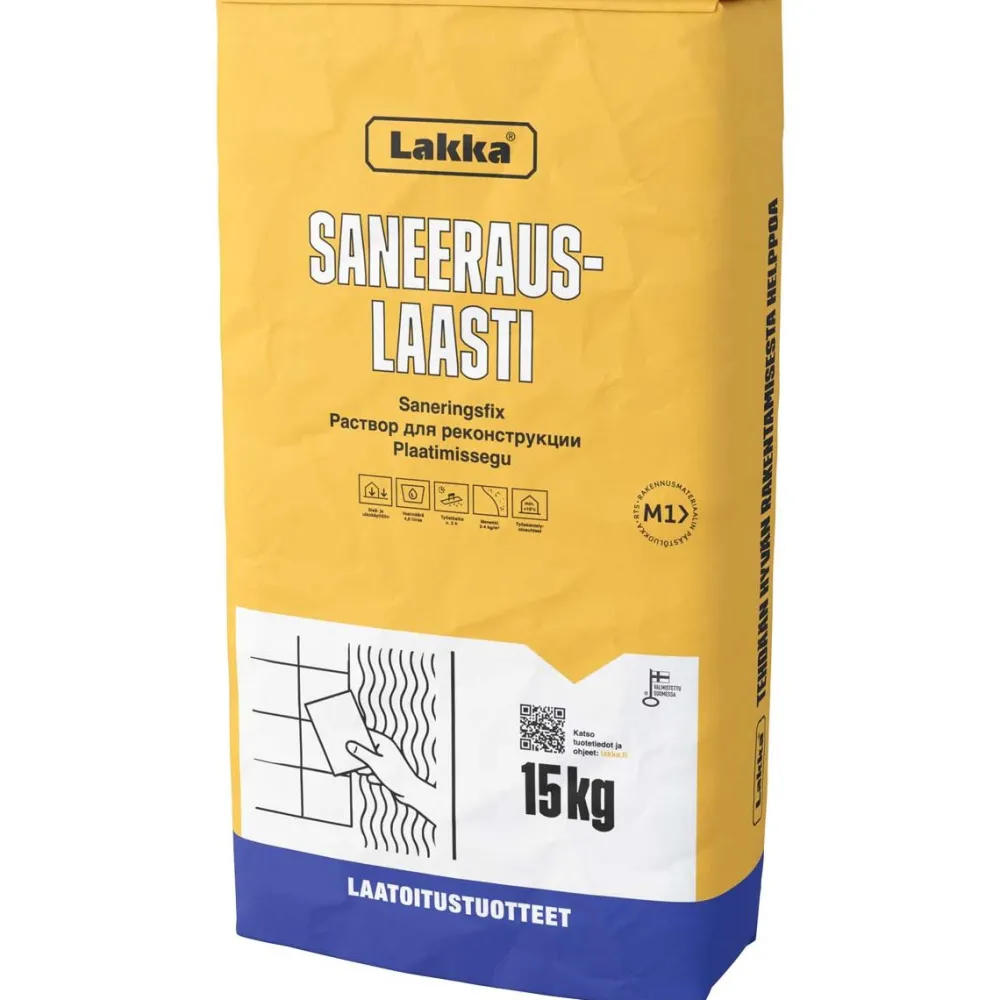 Discount Saneerauslaasti Lakka, 15kg Laastit Ja Sementit