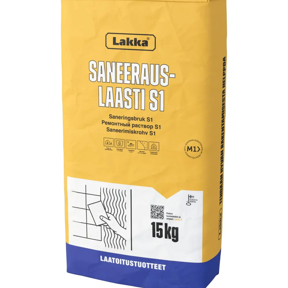 Saneerauslaasti Lakka S1, 15kg*Lakka Rakennustuotteet Outlet