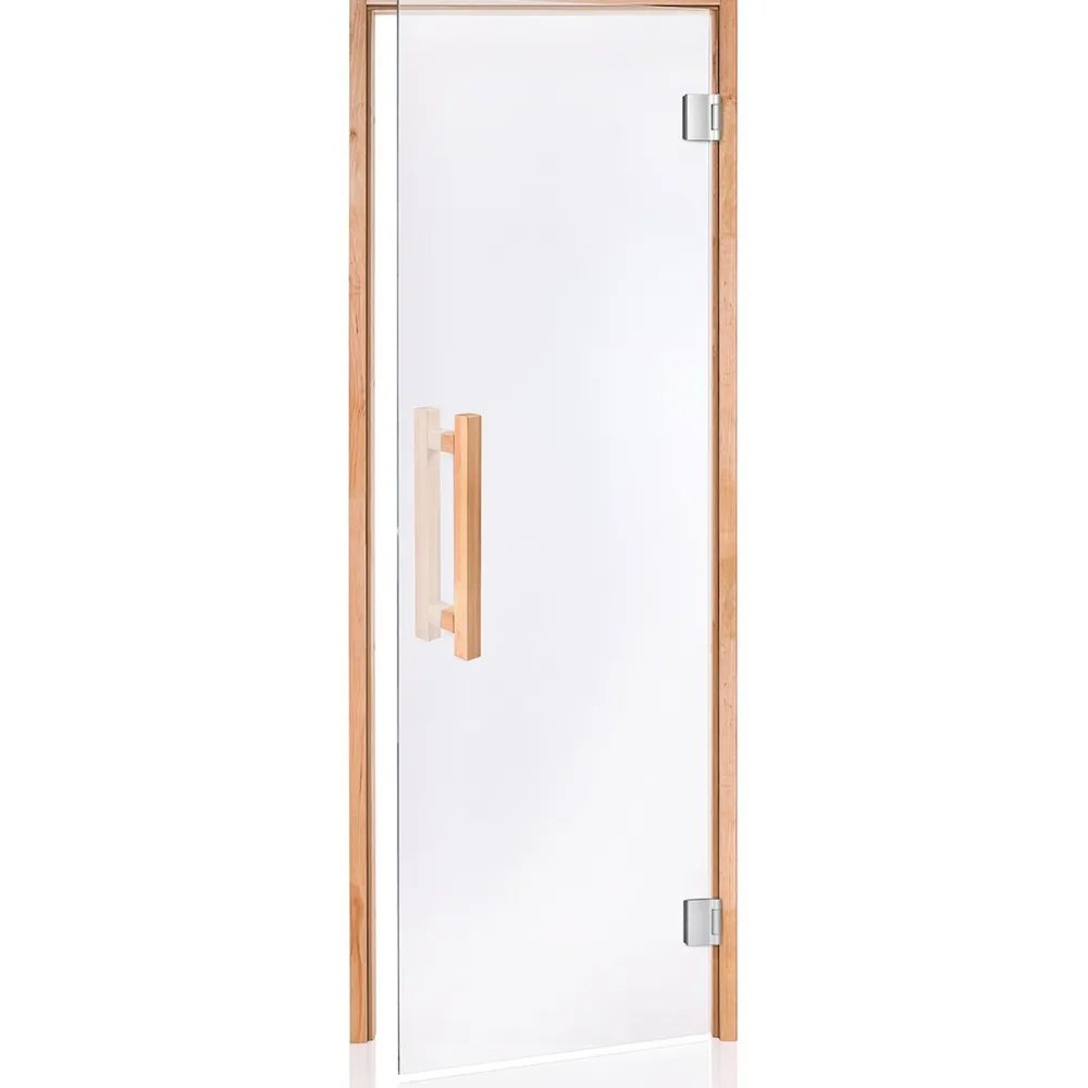 Saunan lasiovi Glass Comfort, leppäkarmi, eri kokoja, eri värejä*Andres Outlet