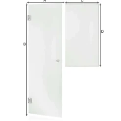 Saunan lasiseinä Glass, ovi, ikkuna, saranat sivulla, vasen*Andres Sale