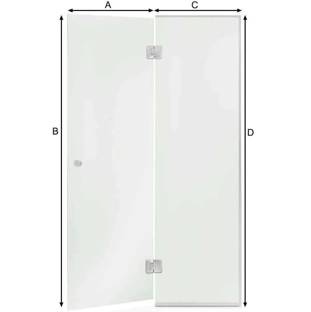 Saunan lasiseinä Glass, ovi, korkea ikkuna, saranat keskellä, oikea*Andres Online