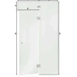Saunan lasiseinä Glass, ovi, lisäpala, korkea ikkuna, saranat keskellä, oikea*Andres Sale