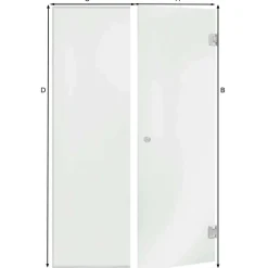 Saunan lasiseinä Glass, ovi, korkea ikkuna, saranat sivulla, oikea*Andres Clearance