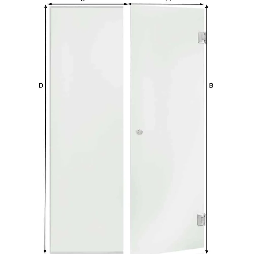 Saunan lasiseinä Glass, ovi, korkea ikkuna, saranat sivulla, oikea*Andres Clearance