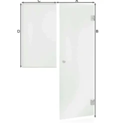 Clearance Saunan lasiseinä Glass, ovi, ikkuna, saranat sivulla, oikea Saunan Lasiseinät