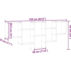 Outlet Seinähylly savutammi 159x18x66 cm tekninen puu (53303) Hyllyt
