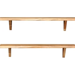 New Seinähyllyt 2 kpl 90x20x16 cm kiinteä akaasiapuu Hyllyt