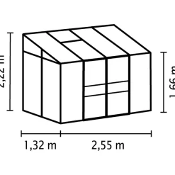 Seinäkasvihuone Ida 3300, 3.3m², lasi, musta*Vitavia