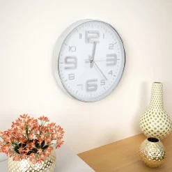 Seinäkello 30 cm hopea*FinePRICE Sale