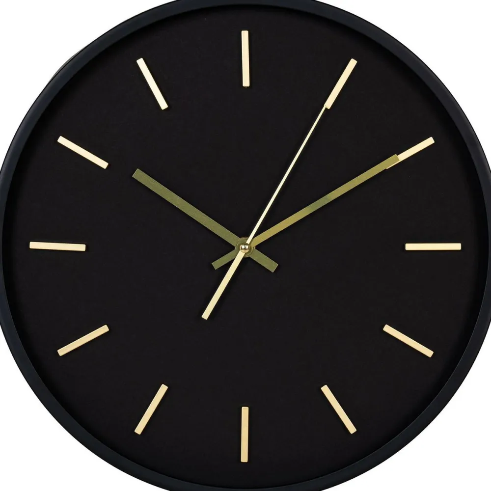 Seinäkello Kensington, ø35cm, hiljainen käynti, musta*House Nordic Outlet