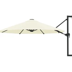 New Seinäkiinnitteinen aurinkovarjo metallitangolla 300cm hiekka Aurinkovarjot