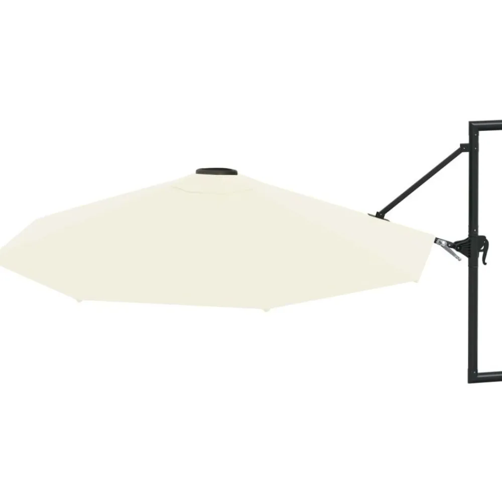 New Seinäkiinnitteinen aurinkovarjo metallitangolla 300cm hiekka Aurinkovarjot